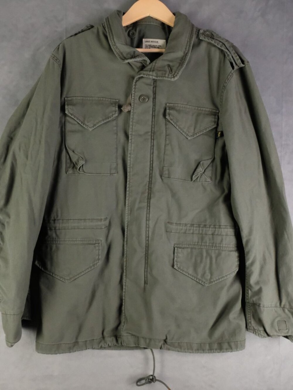 Alpha Industries Jacket Mens Large Olive Green M-64 Field Army Military Zip